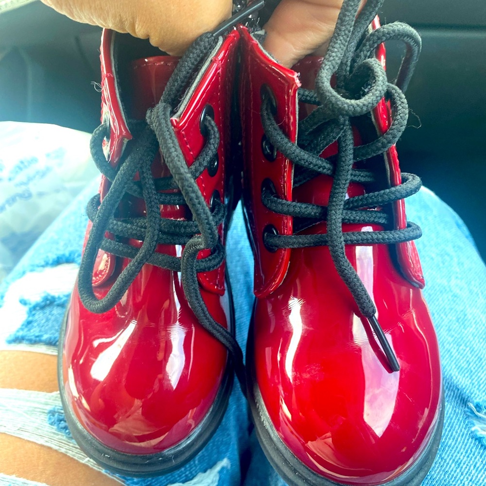 Red boots for girl. Size 5. Barely used.